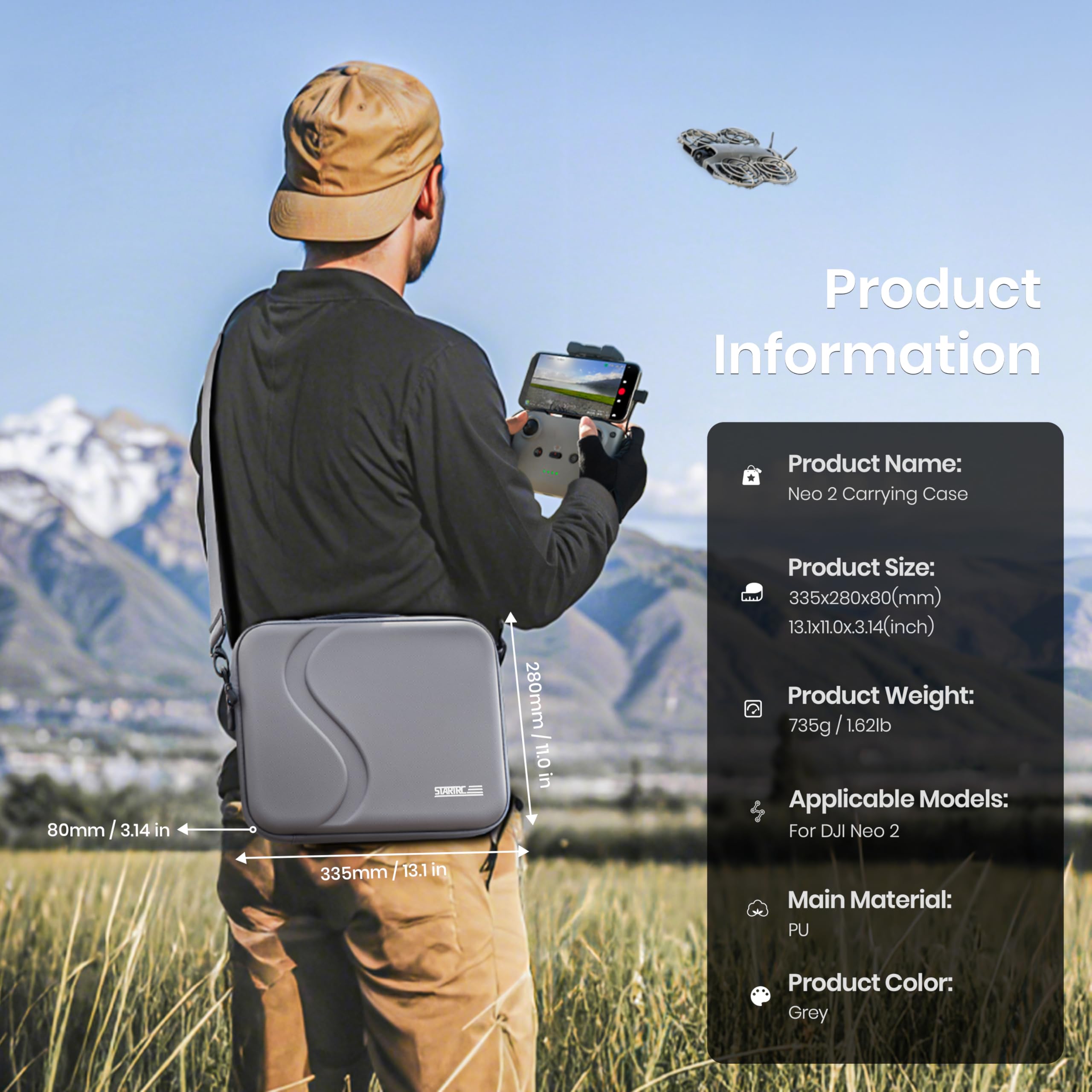 Drone Controller Hood - Carrying Case for DJI Neo 2